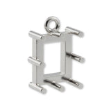 9ct White Gold - Rectangle Prong Setting