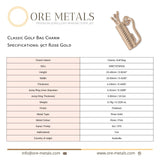 9ct Rose Gold - Classic Golf Bag Charm