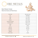 9ct Rose Gold - Baby Monkey Charm