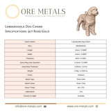 9ct Rose Gold - Labradoodle Dog Charm