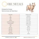 9ct Rose Gold - Pixiebob Cat Charm