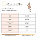 9ct Rose Gold - Scaled Seahorse Charm