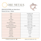 9ct Rose Gold - Heart Prong Setting