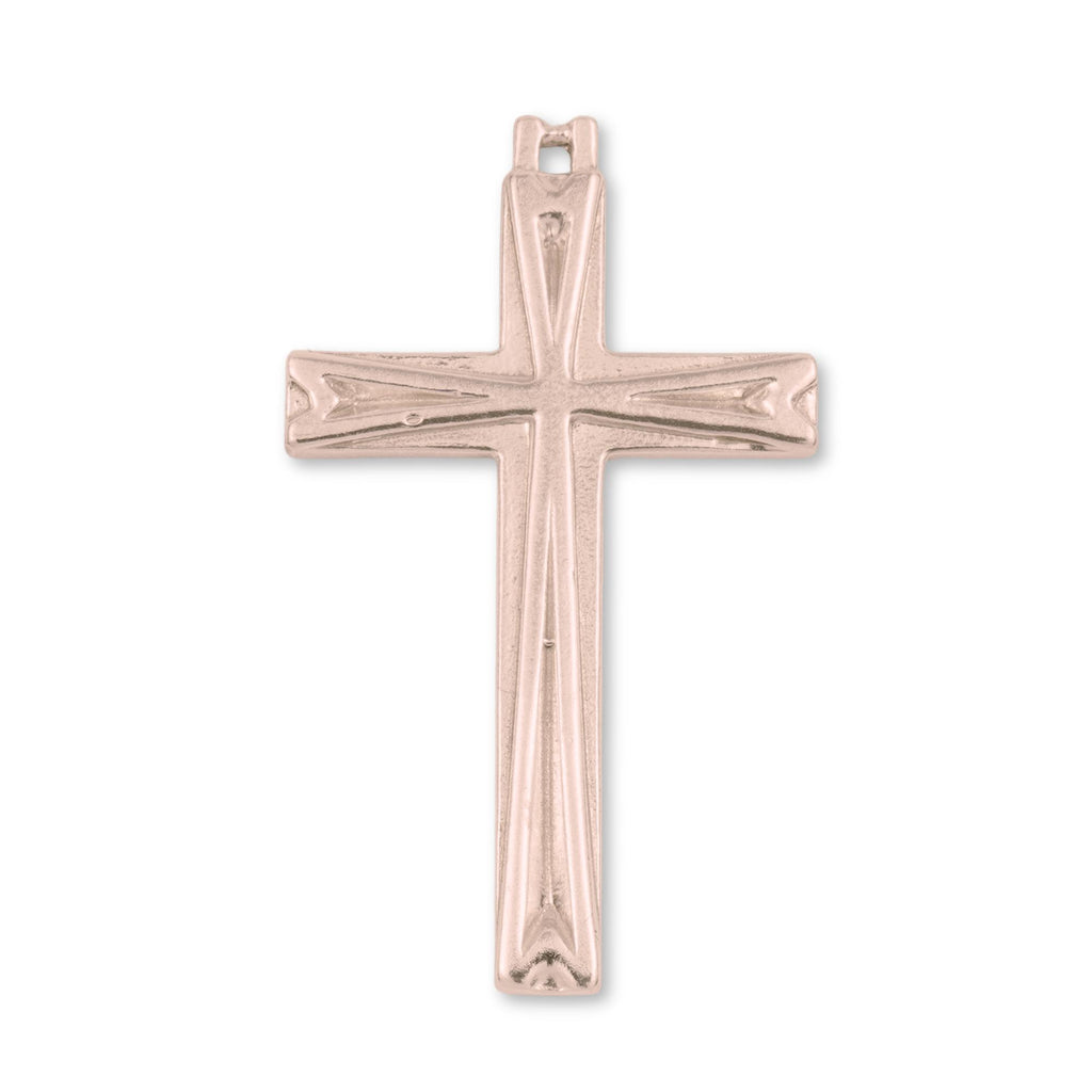 9ct Rose Gold - Embossed Regal Crucifix Charm