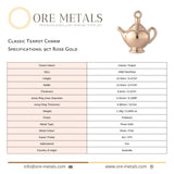 9ct Rose Gold - Classic Teapot Charm