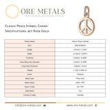 9ct Rose Gold - Classic Peace Symbol Charm