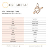 9ct Rose Gold - Love Struck Heart Charm