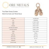 9ct Rose Gold - Tiny Baby Shoes Charm