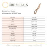9ct Rose Gold - Scissor Half Charm
