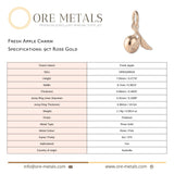9ct Rose Gold - Fresh Apple Charm