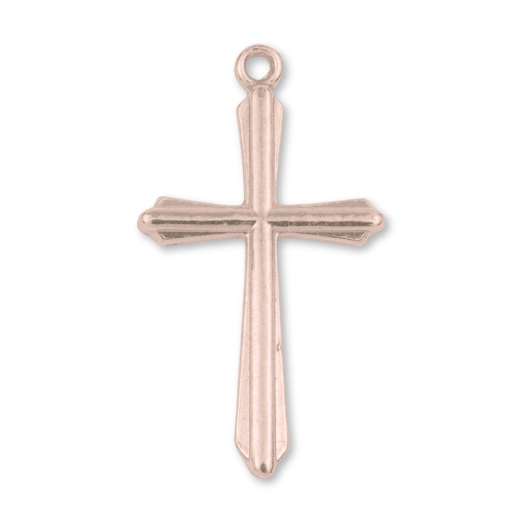 18ct Rose Gold - Temple Crucifix Charm