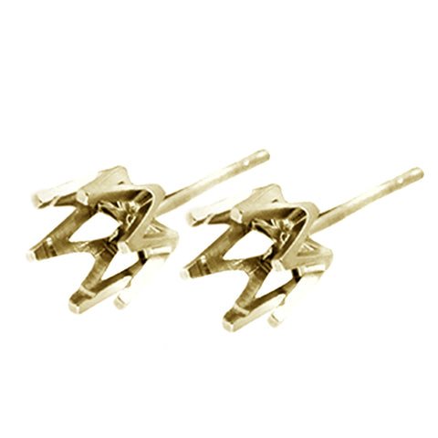 9ct Yellow Gold - 6 Prong Crown - Earring Settings