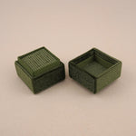 Olive Green - Square Double Ring Box