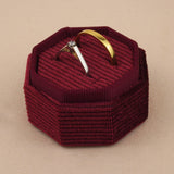 Maroon - Octagon Double Ring Box