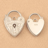 925 Sterling Silver - Engraved Padlock Clasp