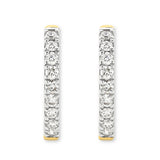 9ct Yellow Gold | 0.3ct GH/SI - Diamond Clicker Hoop Earrings