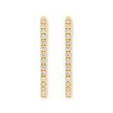 18ct Yellow Gold | 0.15ct GH/SI - Dainty Diamond Hoop Earrings