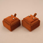 Orange Amber - Square Earring Box