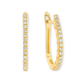 18ct Yellow Gold | 0.15ct GH/SI - Dainty Diamond Hoop Earrings