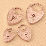 9ct Rose Gold - Engraved Padlock Clasp