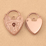 9ct Rose Gold - Engraved Padlock Clasp