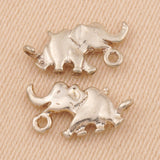 925 Sterling Silver - Elephant Connector Charm