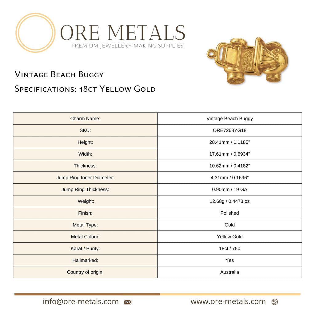 18ct Yellow Gold - Vintage Beach Buggy Charm