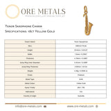 18ct Yellow Gold - Tenor Saxophone Charm