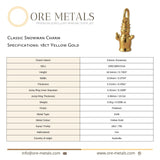 18ct Yellow Gold - Classic Snowman Charm