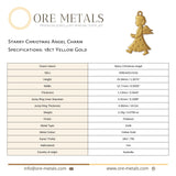 18ct Yellow Gold - Starry Christmas Angel Charm