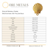 18ct Yellow Gold - Scallop Seashell Charm