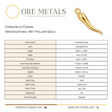 18ct Yellow Gold - Cornicello Charm