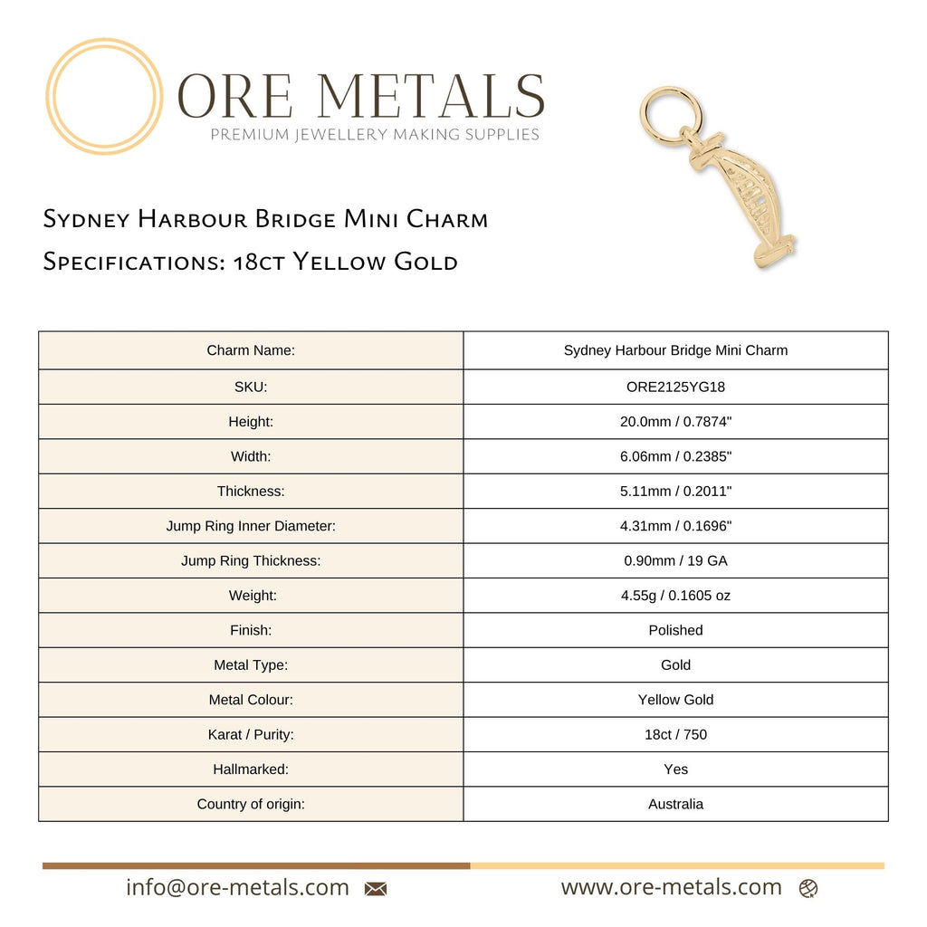 18ct Yellow Gold - Sydney Harbour Bridge Gallery Charm