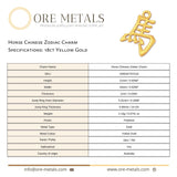 18ct Yellow Gold - Horse Chinese Zodiac Charm