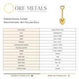 18ct Yellow Gold - Garden Shovel Charm