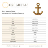 18ct Yellow Gold - Bold Anchor Charm