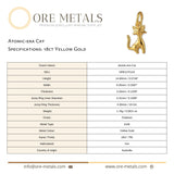 18ct Yellow Gold - Atomic era Cat Charm