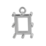 9ct White Gold - Rectangle Prong Setting