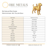 18ct Yellow Gold - Rottweiler Dog Charm