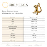 18ct Yellow Gold - Boxing Kangaroo Charm