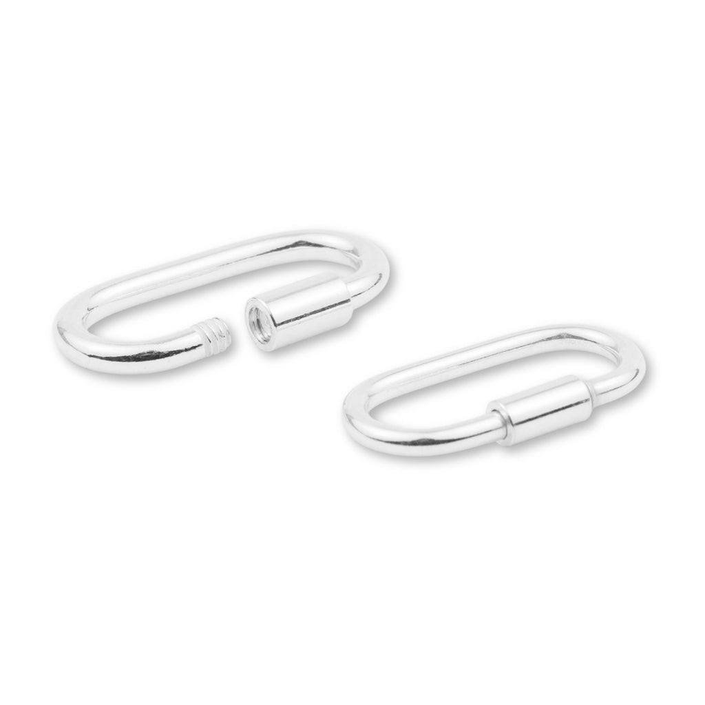 925 Sterling Silver - Paperclip Carabiner Clasps