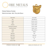 18ct Yellow Gold - Horse Saddle Charm