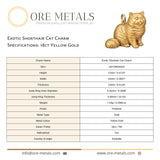 18ct Yellow Gold - Exotic Shorthair Cat Charm