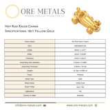 18ct Yellow Gold - Hot Rod Racer Charm