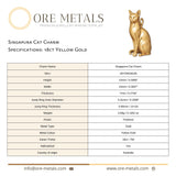 18ct Yellow Gold - Singapura Cat Charm