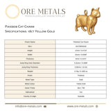 18ct Yellow Gold - Pixiebob Cat Charm