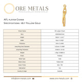 18ct Yellow Gold - AFL player Charm