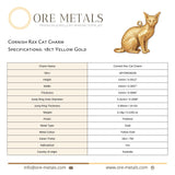 18ct Yellow Gold - Cornish Rex Cat Charm