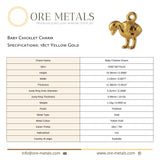 18ct Yellow Gold - Baby Chicklet Charm