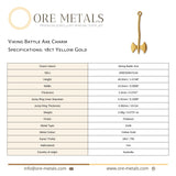 18ct Yellow Gold - Viking Battle Axe Charm